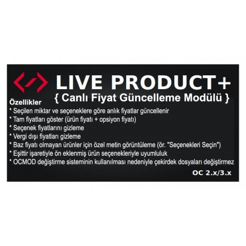 Live Product + (live price update) Live Product + (live price update)